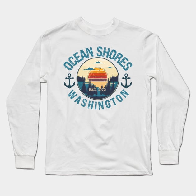 OCEAN SHORES WASHINGTON EST 1970 Long Sleeve T-Shirt by HomeCoquette